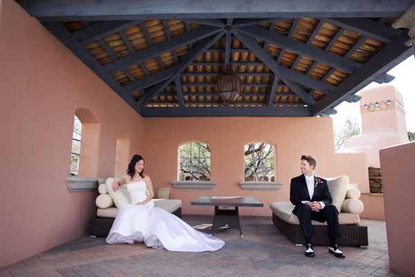 Bride and groom in classic fashions - wedding photo by Melissa Jill Photography